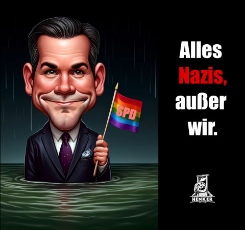 Der Antifa-Gewandete, der sich in den Anzug geirrt hat