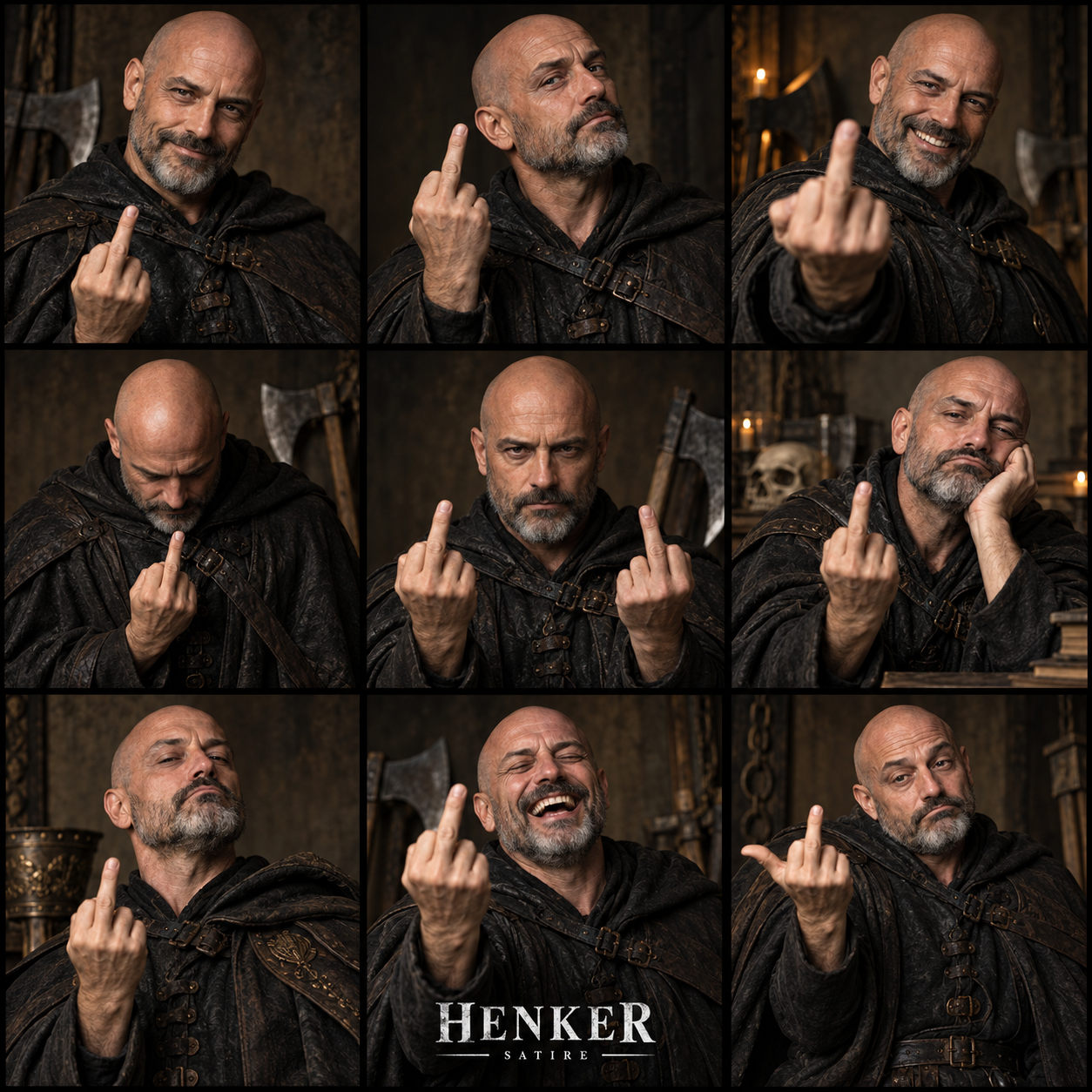 Mittelfingermittwoch · Neun Gesichter